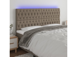 Cabecero de cama con tela LED 180x7x118/128cm Gris-Marrón