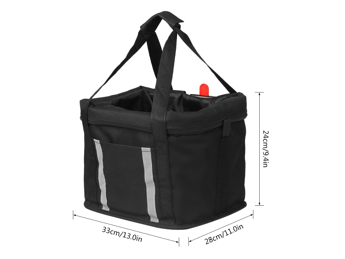 Cesto De Bicicleta Plegable Con Tiras Reflectivas Desmontable Porta Mascotas Cesto Del Manillar Para Compras Y Commuting