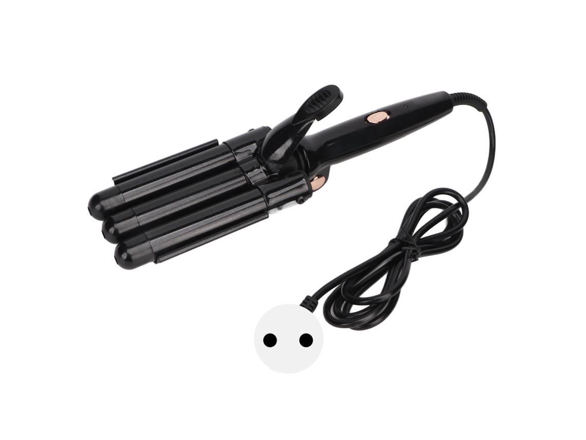 Prendedor De Cabelo Com 3 Barris 22mm Cerâmica Tourmalina Ajuste De Temperatura 100v-240v Eu