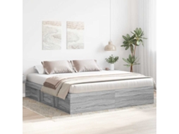Vidaxl Estrutura De Cama 200x200 Cm Cinzento Sonoma