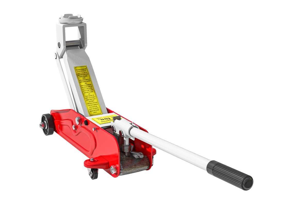 Macaco Hidráulico Compacto 2t com Proteção contra Sobrecarga Vermelho e Amarelo S/MARCA