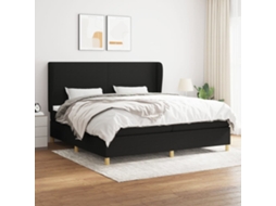 Vidaxl Cama Com Molas/colchão 200x200 Cm Tecido Preto