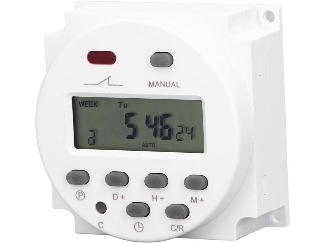 Temporizador Eletrônico Programável Com Display Lcd Digital 16 Liga