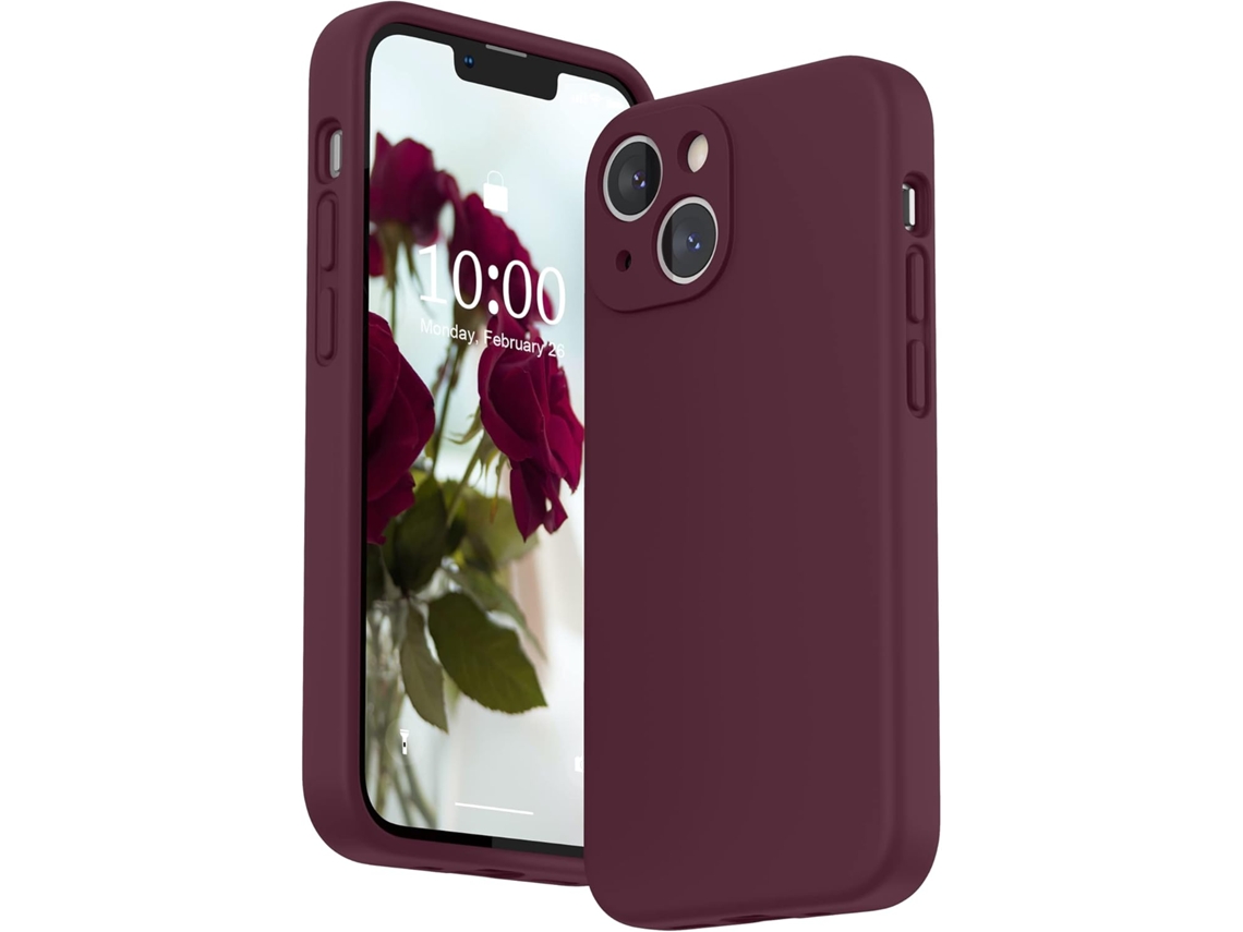 Lente para Telefone Proteção Espessura para iPhone 13 Mini HONGWE. Silicone Líquido Premium Roxo