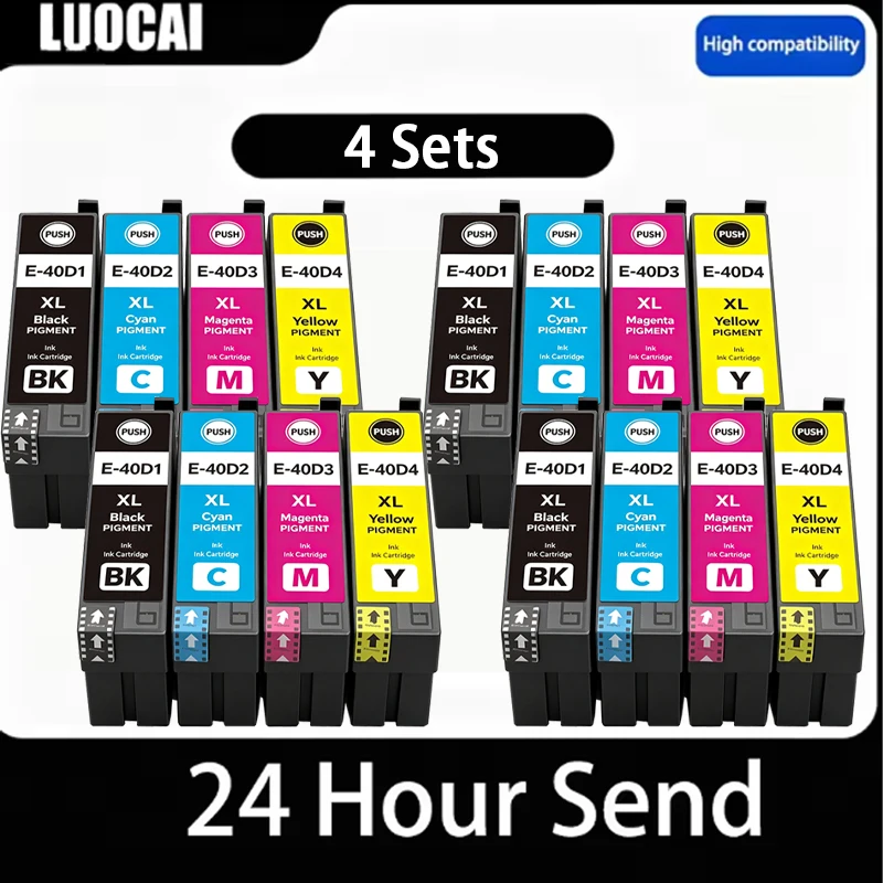 Conjunto De 4 Tinteiros E40d (nº 1 A 5) Compatíveis Com Epson Surecolor T3100 E T5100.