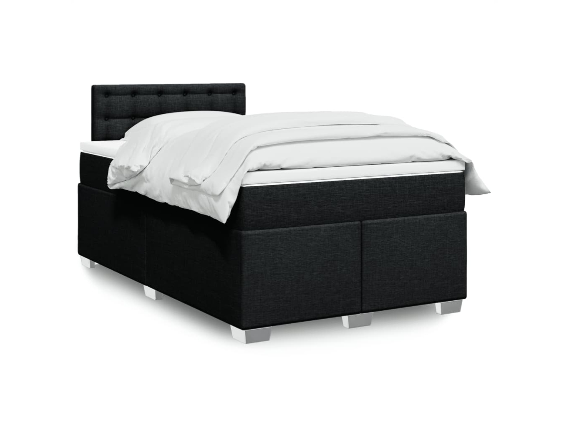 Vidaxl Cama Com Molas/colchão 120x200 Cm Tecido Preto