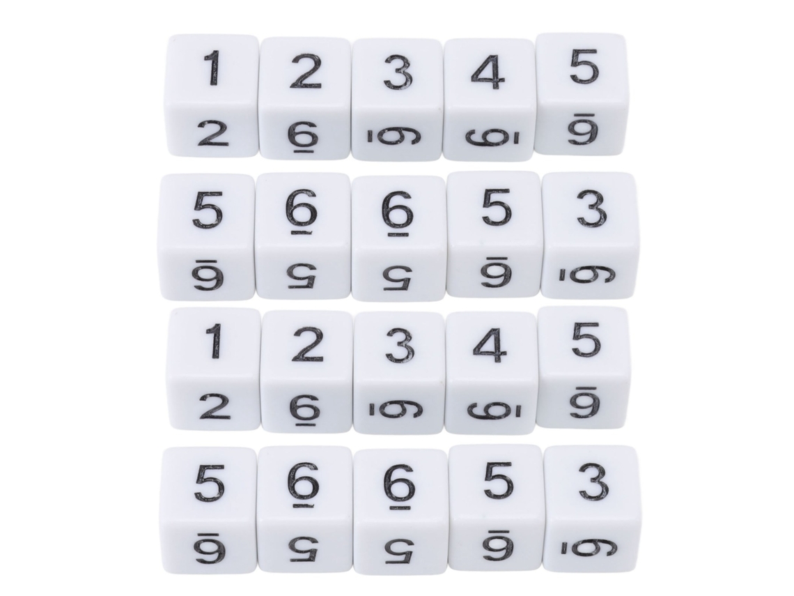 20 Peças Dados De 6 Lados Com Números Plástico 16mm Para Jogos De Tabuleiro Bar Casa