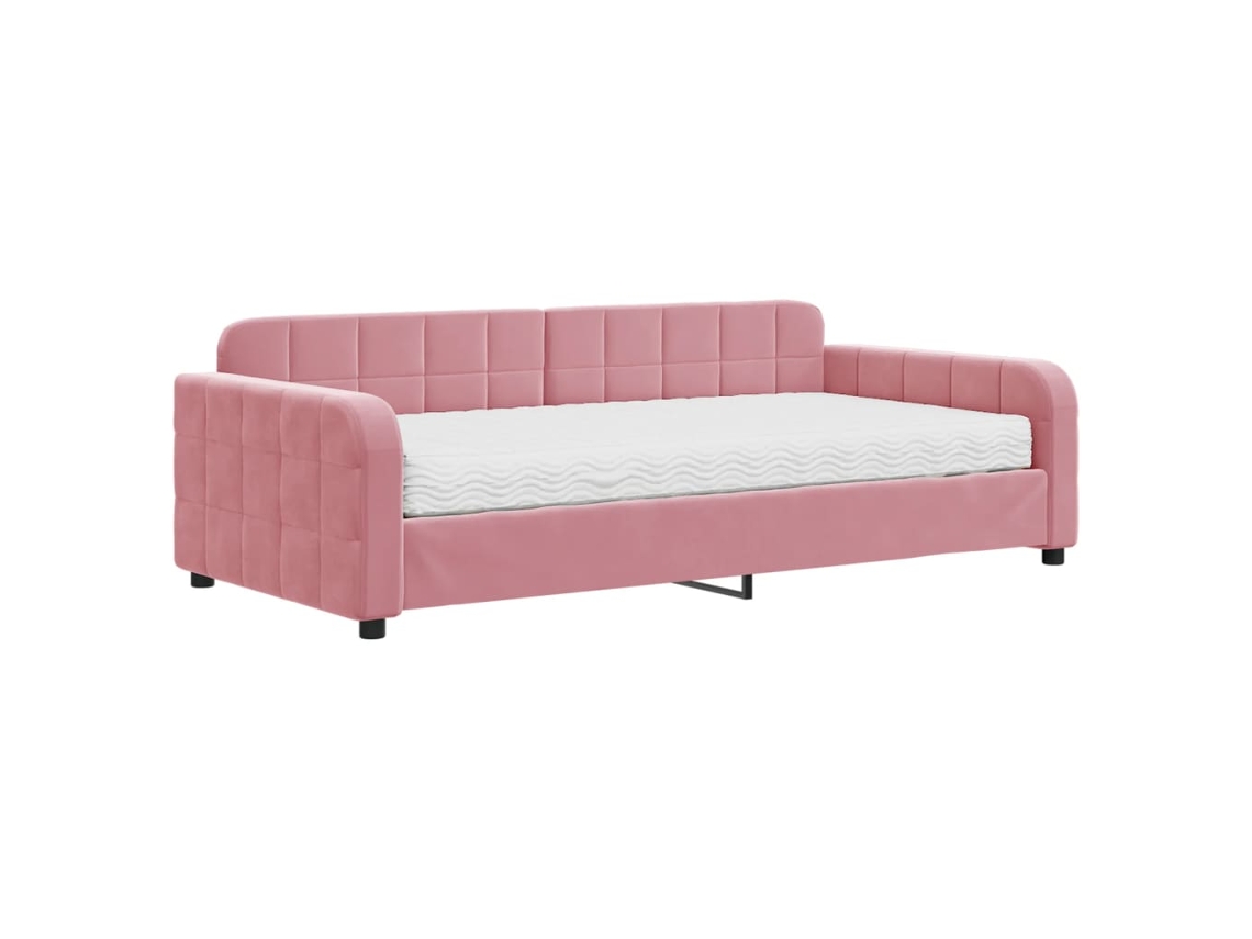 Daybed With Mattress, Daybeds With Mattresses Vidaxl Cor-de-rosa Veludo (100 X 200 Cm)