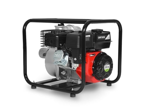 Motobomba GREENCUT GWP300X, motor de 5,7 CV, 212cc, vazão máxima 58 m³/h, altura máxima de bombeamento 28 m