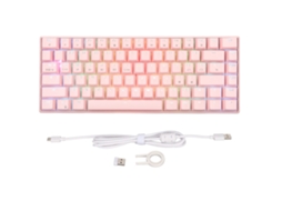 Lurelia Teclado Mecânico Para Jogos Com 82 Teclas, Retroiluminação Rgb, Com E Sem Fio, Ergonômico, Rosa, Para Desktop, Com Switches Marrons