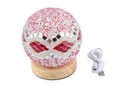 Lâmpada de mesa barroca, USB, toque, dimmer, decorativa de vidro, portátil | S/MARCA