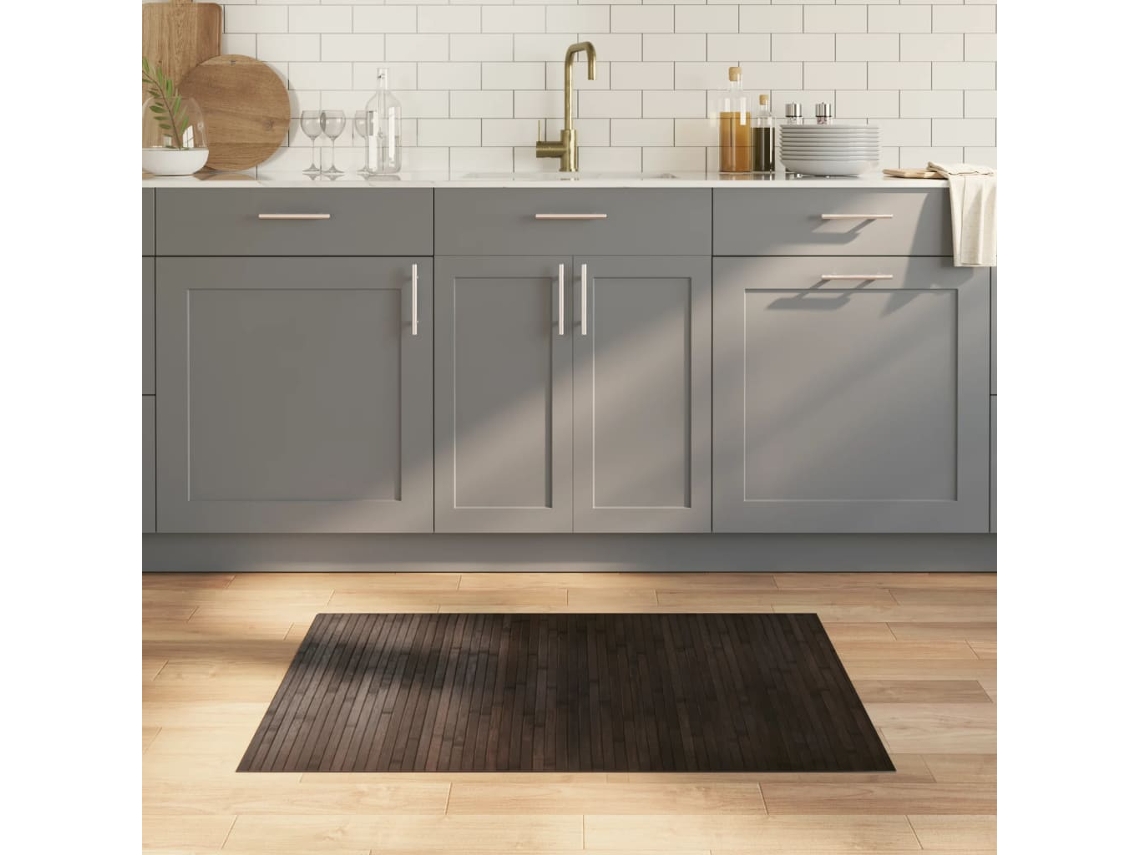 Vidaxl Tapete Retangular 70x100 Cm Bambu Castanho-escuro