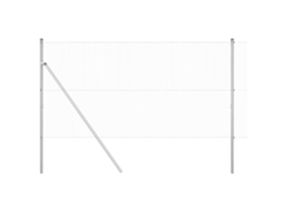 Conjunto 1 Poste De Cerca Vidaxl Prateado Aço (50 X 1,4 M)