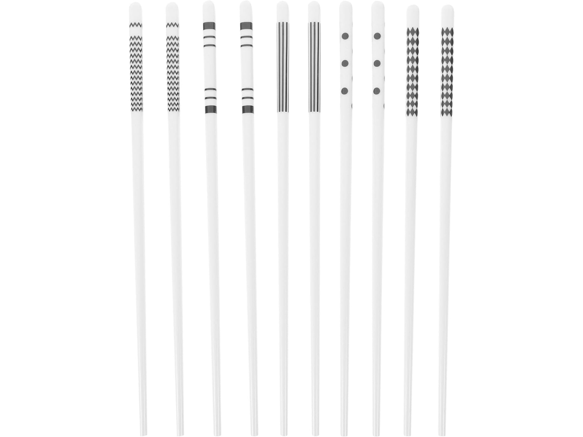 Conjunto De 5 Pares De Pauzinhos De Cerâmica Reutilizáveis, Com Design Elegante.