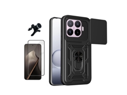Kit Vidro Capa Magnetic Slide Window Suporte Reforçado Phonecare Para Xiaomi 17t Pro 5g - Preto