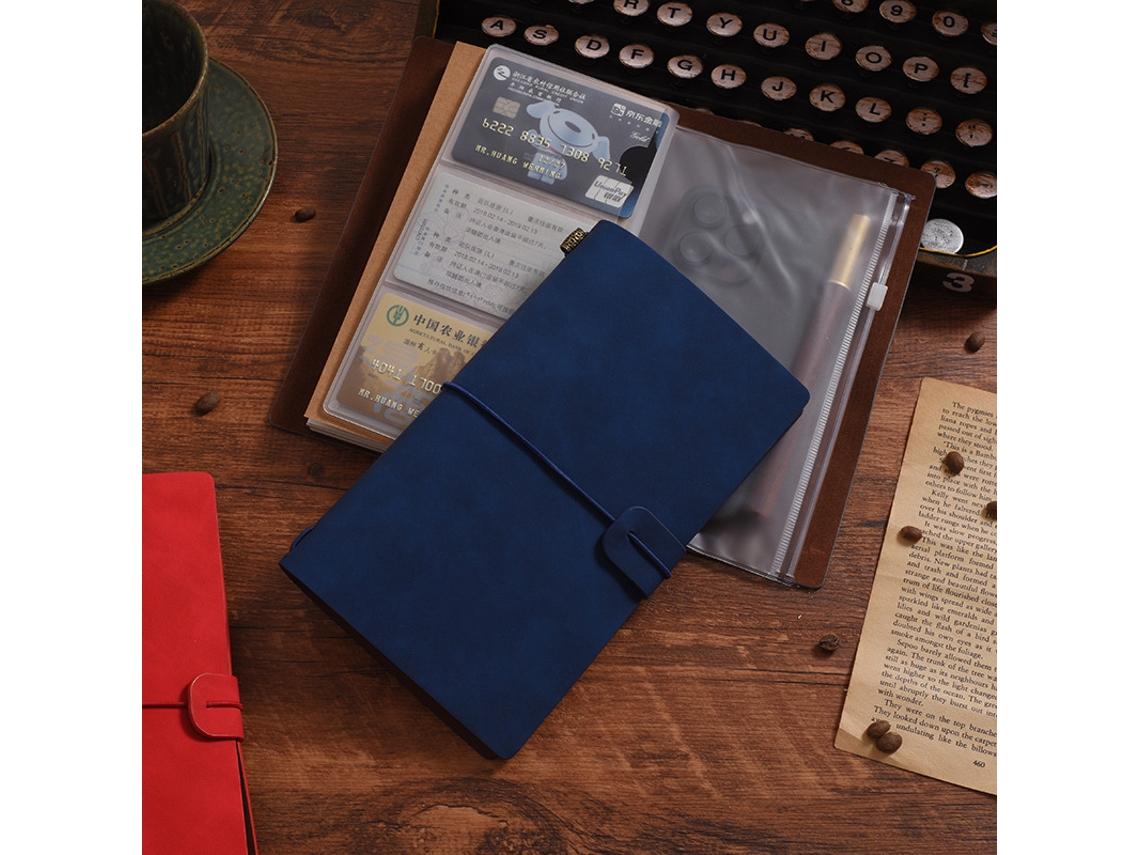 Caderno, Tamanho A6, Caderno Profissional, Diário Portátil Em Estilo Retrô Com Alça De Pulso, Diário De Viagem, 20, 8 X 12 Cm, Unidade Única