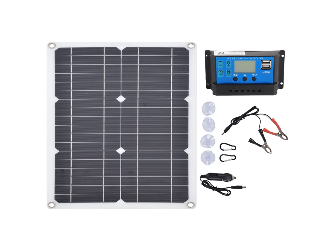 Primerox painel Solar Portátil com 2 Portas Usb e Controlador 10a 20w Versátil Carregador Fotovoltaico