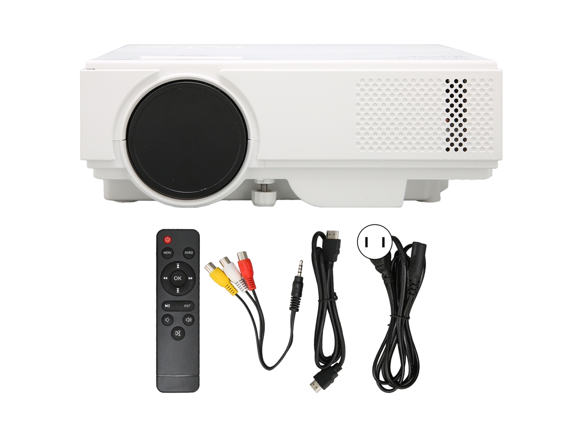 Projetor portátil Full HD 1080p 15001 com dissipação de calor e ampla compatibilidade (100-240 V)