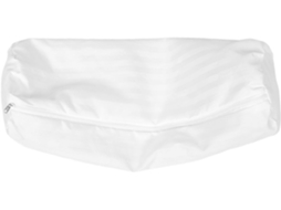 Capa de Almofada Redonda Branca para Pescoço, 15 X 50 Cm, Tecido Respirável e Refrescante, CHABERLU