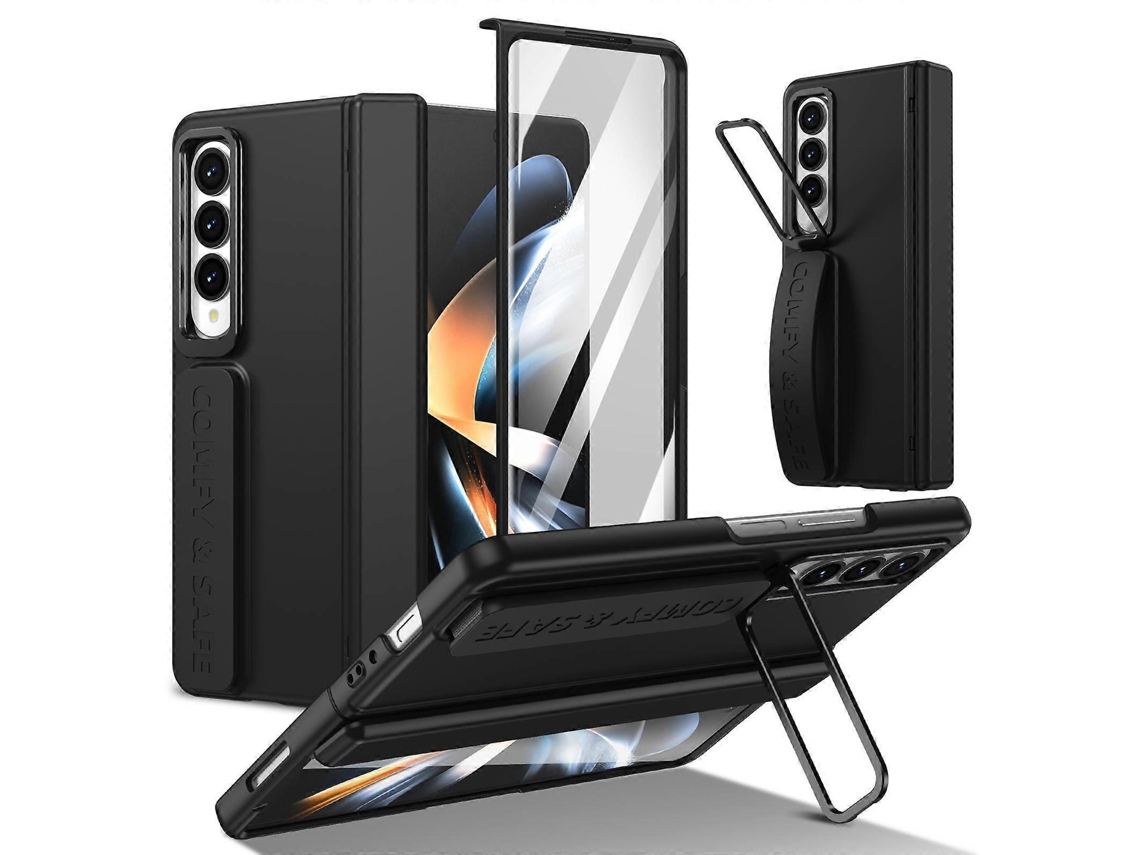 Capa Para Celular Com Suporte Para Lente Integrada E Alça De Pulso Para Samsung Galaxy Z Fold4