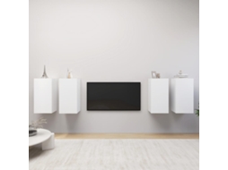 Vidaxl Móveis De Tv 4 Pcs 30,5x30x60 Cm Derivados De Madeira Branco