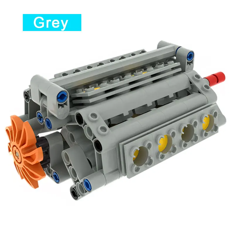 Conjunto De Blocos De Montar Para Modelo De Motor W16 (cinza)