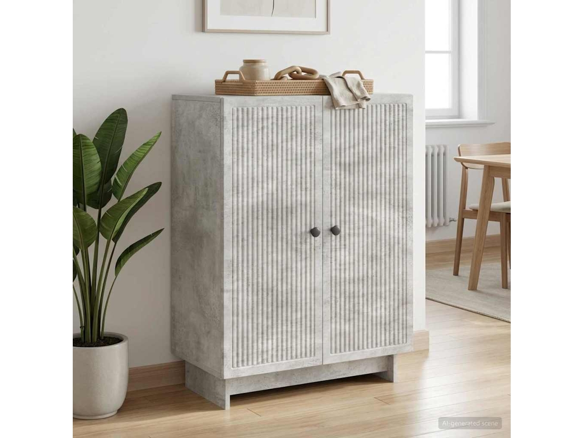 Vidaxl Buffet Cinzento Cimento 66 X 34,5 X 90 Cm Derivados De Madeira