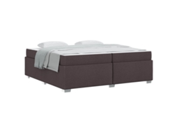 Estrutura da Cama com Colchão Marrom Escuro Tecido MAISON EXCLUSIVE 200x200 cm