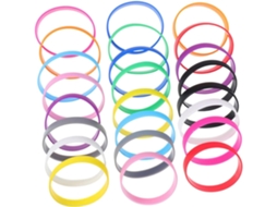 Conjunto De 48 Pulseiras Silicone Coloridas Para Lembrancinhas Festas, Eventos Esportivos E Aniversários