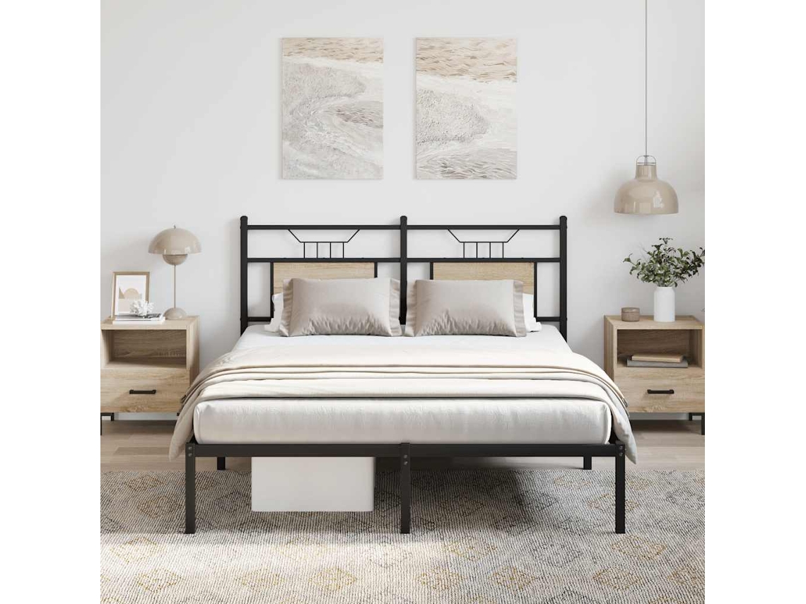 Vidaxl Estrutura Cama S/ Colchão Derivados De Madeira Carvalho Sonoma