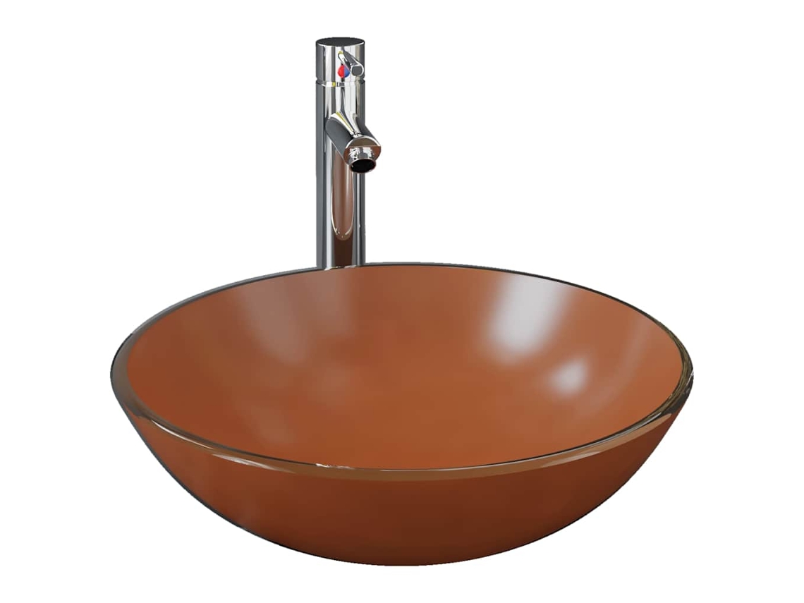 Bathroom Sink,bathroom Sinks Vidaxl Marrom Vidro (n/a)