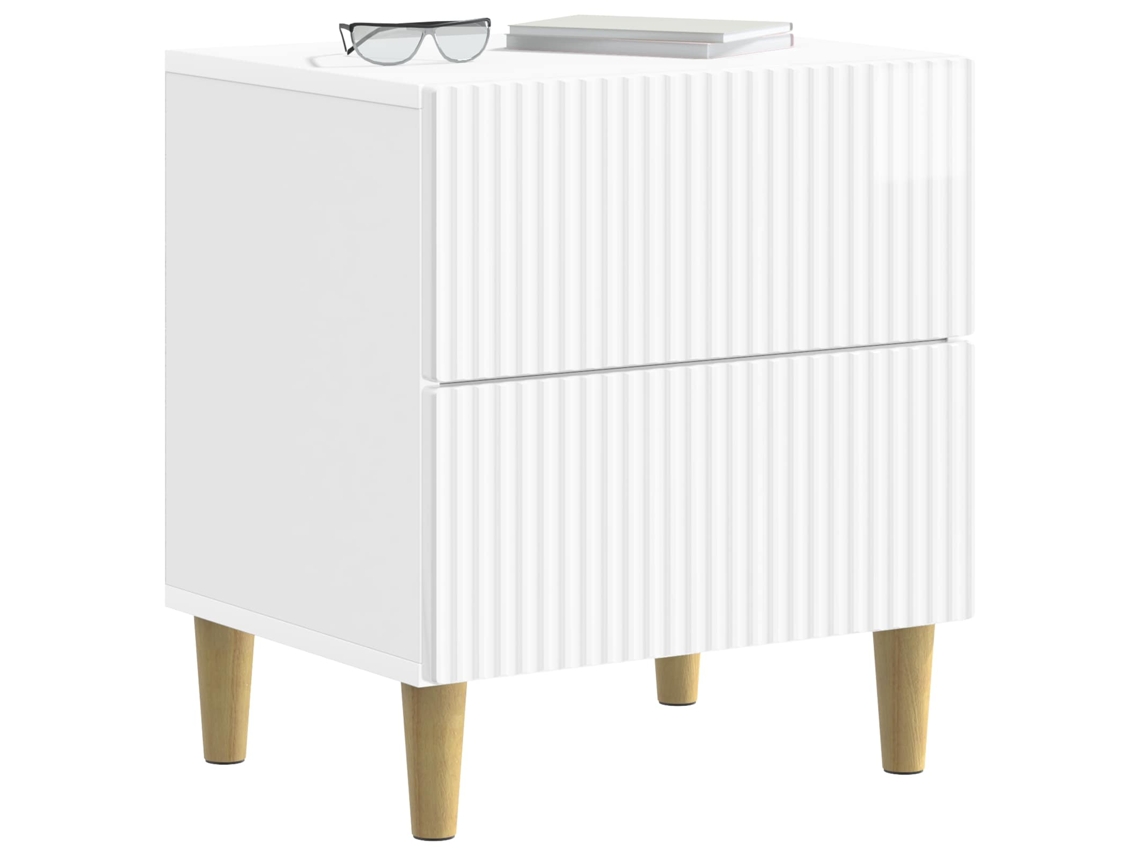 Armário de Cabeceira MAISON EXCLUSIVE 43x34,5x48 cm branco brilhante