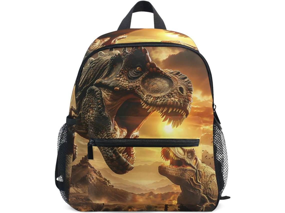Mochila Infantil Vintage Com Estampa De Dinossauro E Dragão Para Meninos Meninas 2 A 7 Anos. Ideal