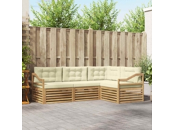 Vidaxl Conjunto De Sofás Para Exterior 4 Unid. Branco E Creme