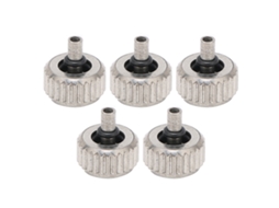 Kit de Coroas para Relógio com 5 Peças, Prateado, 5,5 mm, Substituição Durável para Relojoeiros