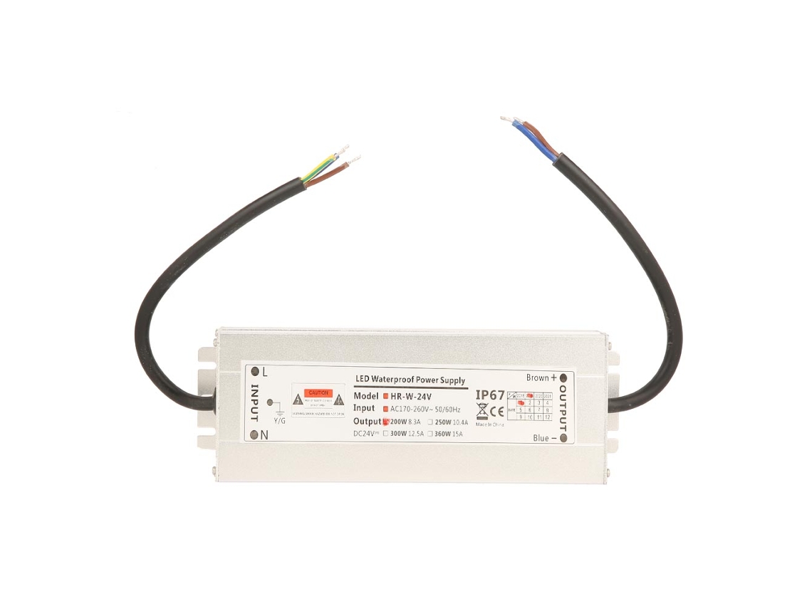 Fonte de Alimentação LED 200W IP67 24V 8.33A