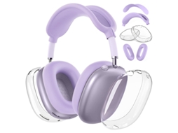 Capa Protetora de Quatro Peças em Tpu Transparente em Tons de Rosa e Roxo, Material Resistente Compatível com os Airpods Max 1/2, Ideal Par STELASPLEN