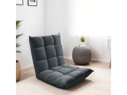 Tectake Cadeirão Relax Snooze, 2 Em 1, Veludo, 14 Vezes Ajustável, Cinzento