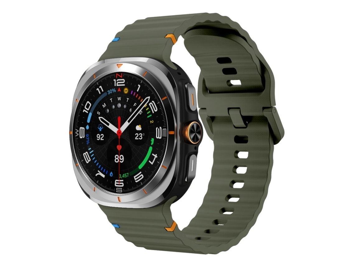 Bracelete Silicone com Grãos Ondeado para Samsung Galaxy Watch Ultra Verde Exército XIAOMOYU (47mm)