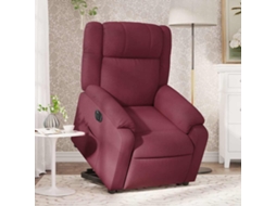 Vidaxl Poltrona Reclinável Elevatória Elétrica Tecido Vermelho-tinto