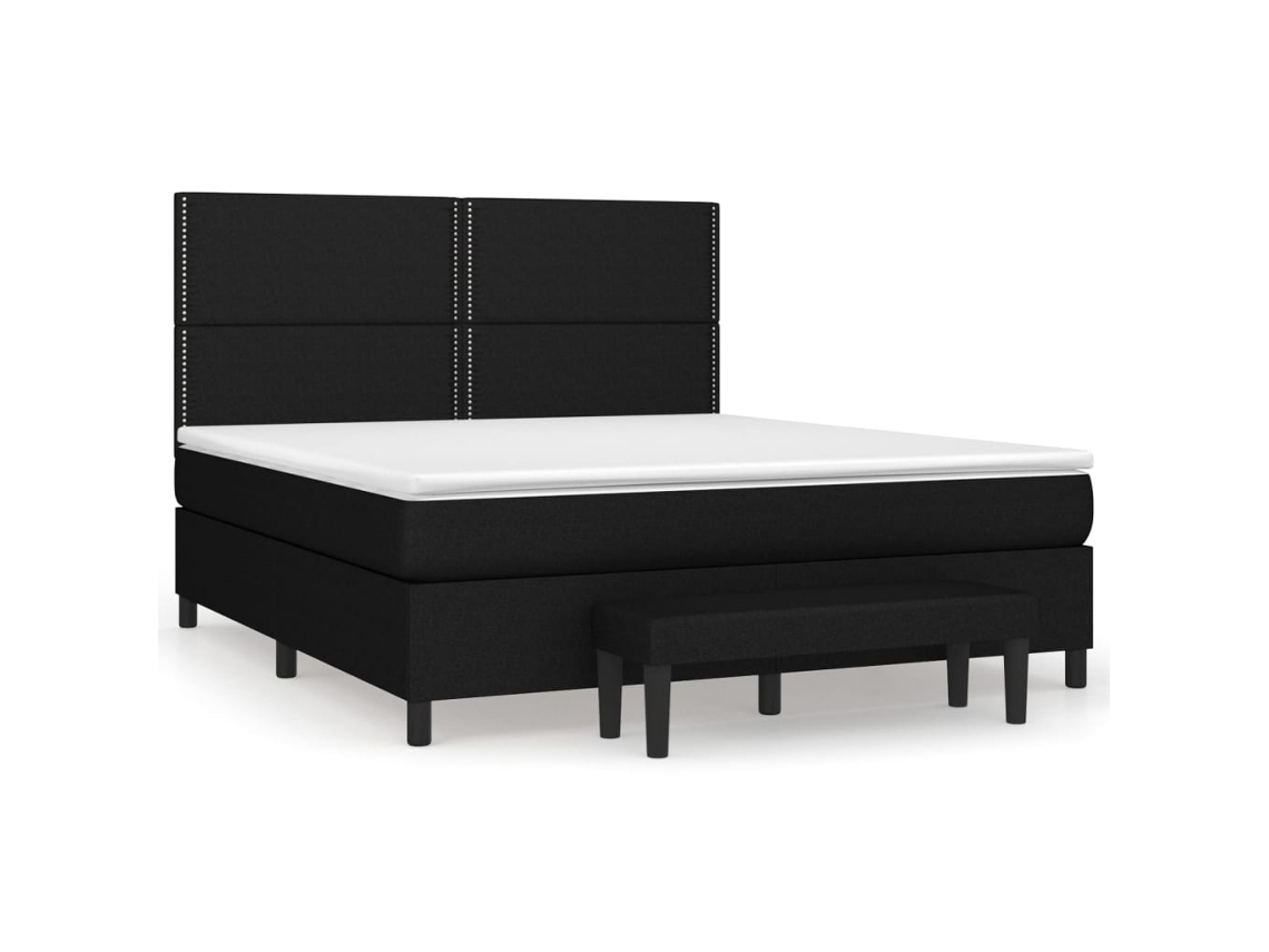 Cama com Molas/colchão 180x200 Cm Tecido Preto MAISON EXCLUSIVE