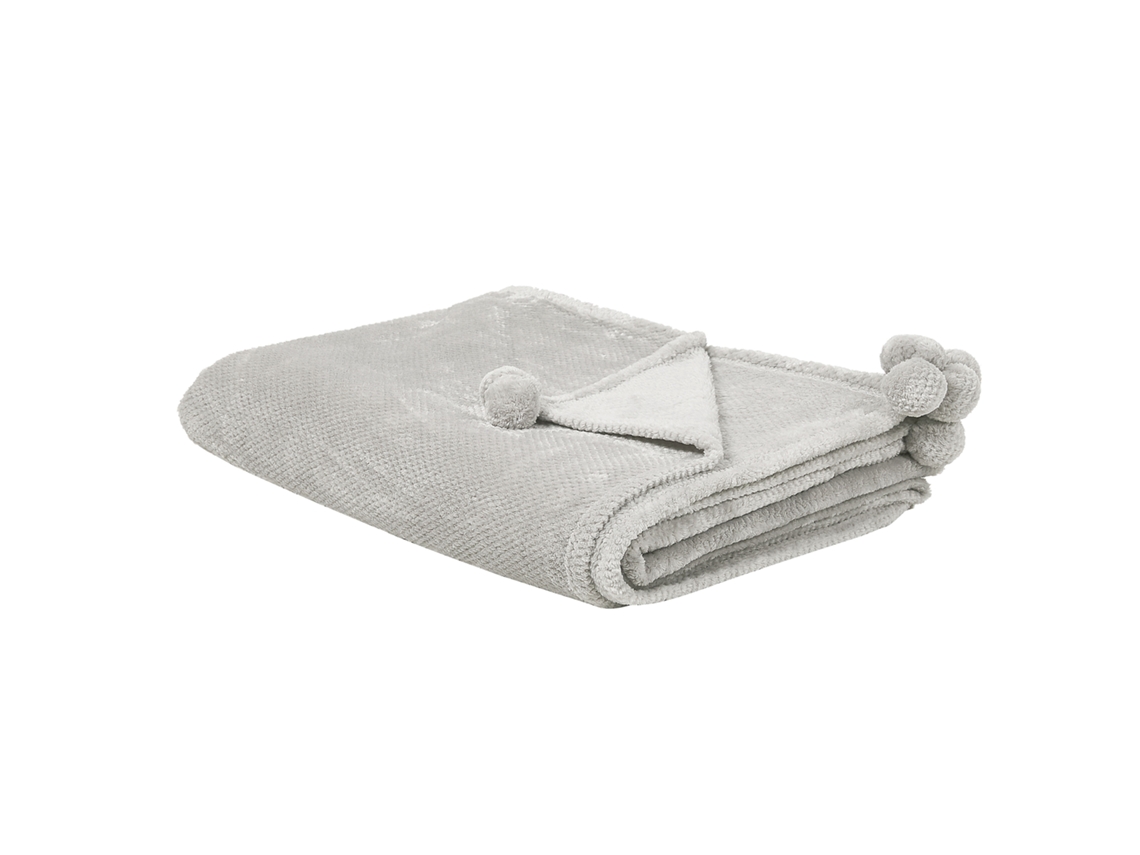 Colcha Decorativa Beliani Saitler De Poliéster Gris 200x220x2