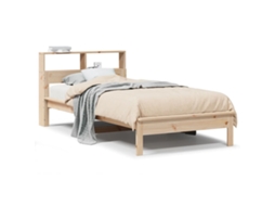 Vidaxl Cama Com Estante Sem Colchão 90x200 Cm Pinho Maciço