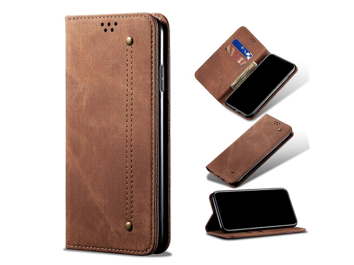 Capa De Celular Xiaomi Redmi K50 / K50 Pro Ultra Denim Texture Casual Style Em Couro Sintético.