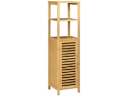 Móvel de bambu com duas prateleiras abertas, armário, 32,9x29,9x120cm, natural, QINGYU TECH