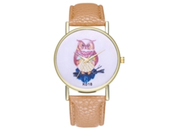 Reloj De Pulsera De Aleación Con Dial Redondo Analógico De Cuarzo Para Parejas Beige