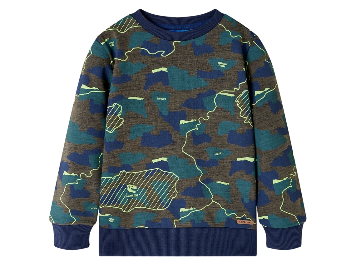 Sweatshirt Para Criança Caqui-escuro Mesclado 140
