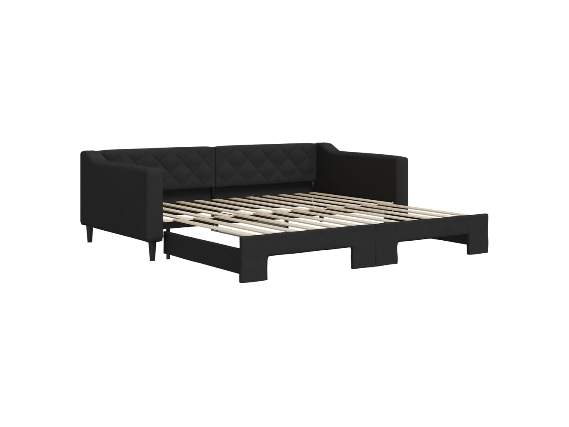 Sofá cama com Gavetão 100x200 Cm Tecido Preto MAISON EXCLUSIVE