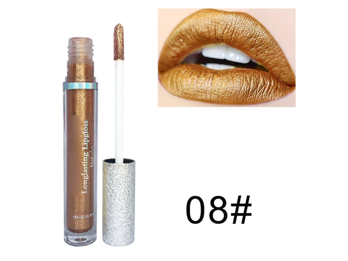 Brillo Cosmético Lápiz Labial Líquido Hidratante De Larga Duración Sombra De Ojos Herramienta De Maquillaje 08