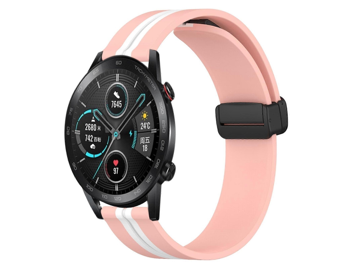 Pulseira De Silicone Dobrável Com Fecho Magnético Para For Honor Magic Watch 2 (46 Mm X 22 Mm).